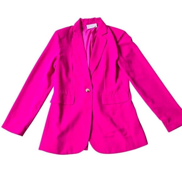 Six/Fifty Boyfriend Blazer Women's Small‎ Pink Single-Button Notch Collar Jacket - Picture 2 of 8